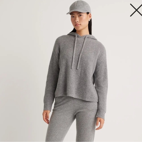 New QUINCE Cashmere Baseball Cap Light Heather Grey Sz XS/Small - Picture 4 of 11